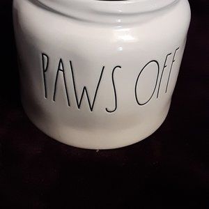 Rae Dunn Paws Off container